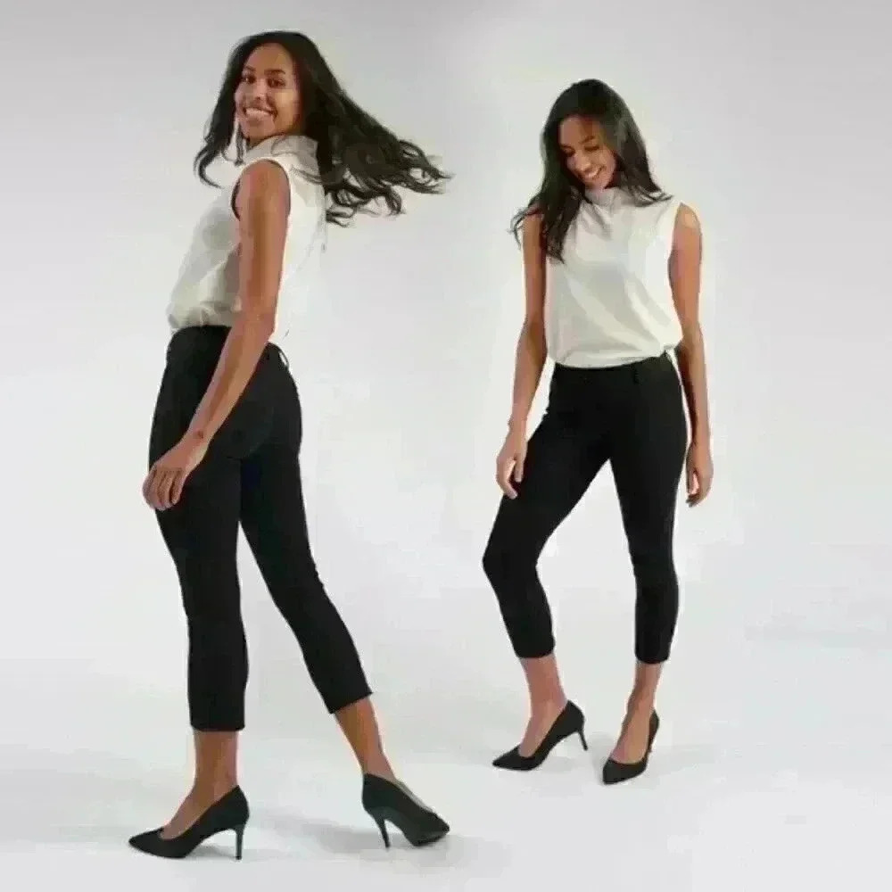 BETABRAND Classic Dress Pant Yoga Pants Crop Classic Fit Black Size XS
